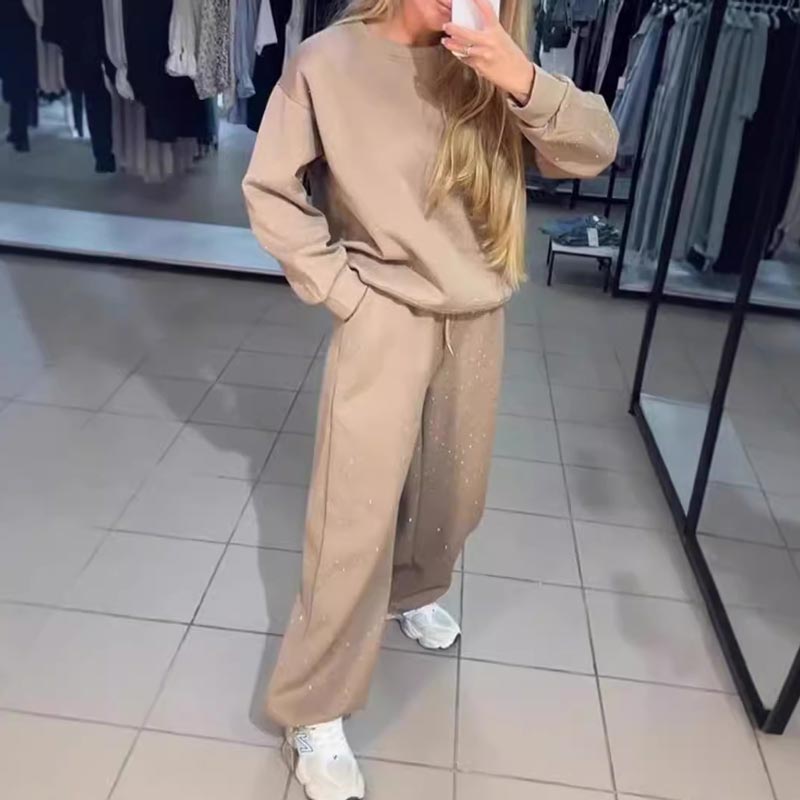 💖Women’s Round-neck Casual Sports Sweatshirt and Jogger Pants (2-piece Set)