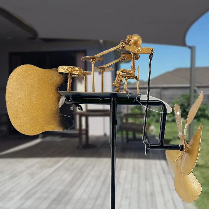 🔥Wind Meets Rhythm🥁Handmade Metal Rock Band Windmill🎁