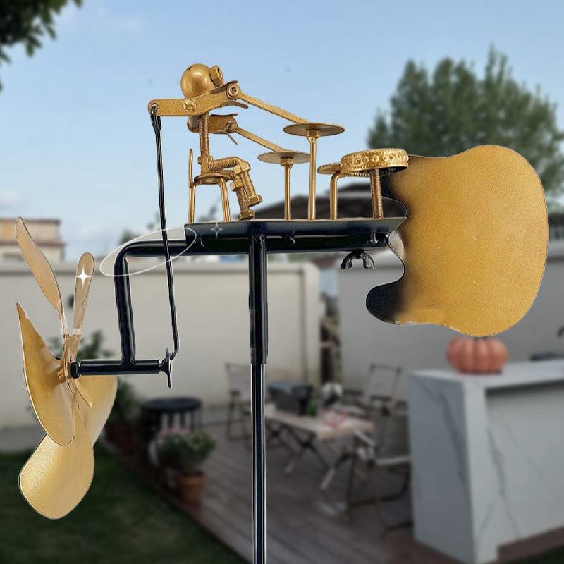 🔥Wind Meets Rhythm🥁Handmade Metal Rock Band Windmill🎁