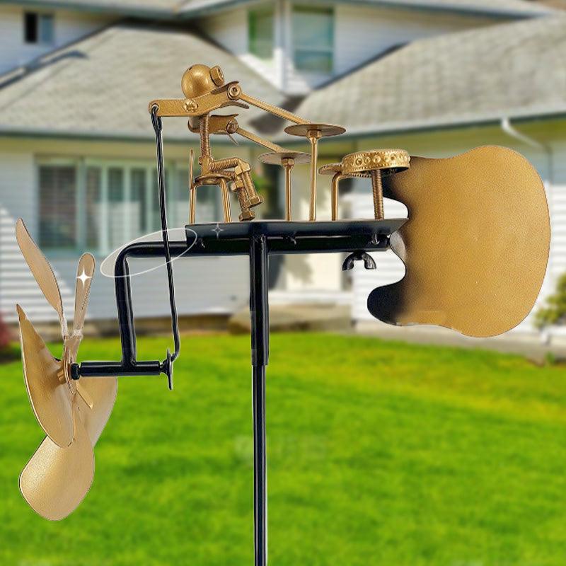 🔥Wind Meets Rhythm🥁Handmade Metal Rock Band Windmill🎁