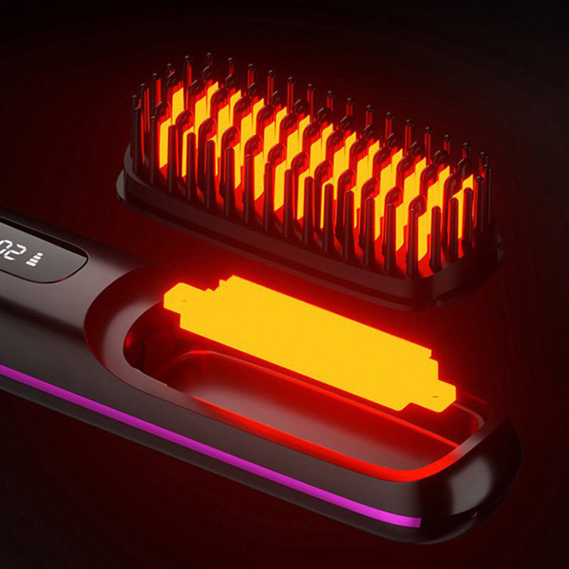 🔥Wireless Ceramic Heating Hair Straightening Comb