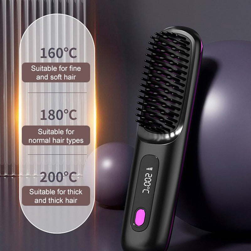 🔥Wireless Ceramic Heating Hair Straightening Comb