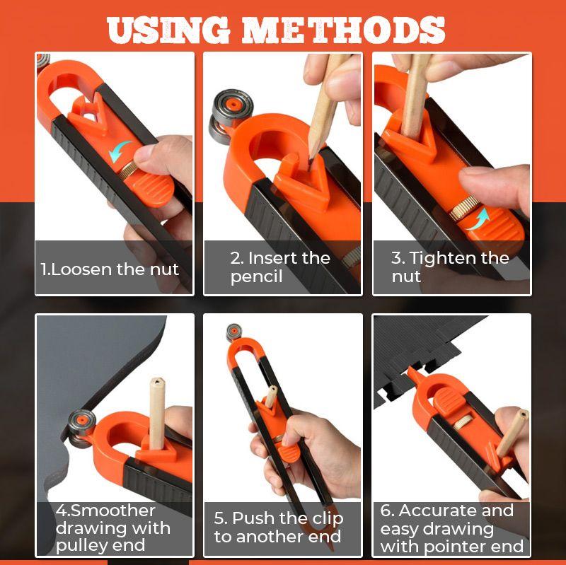 🔥Irregular Contour Measuring Radian Ruler with Lock