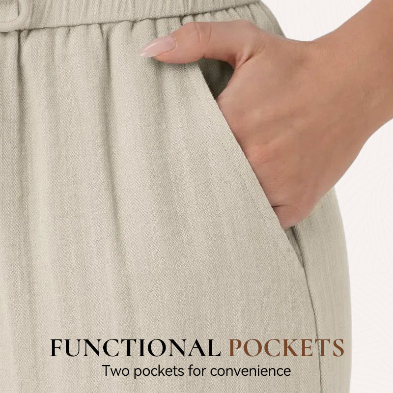✨ Lightweight Linen Pants Solid Color Drawstring Casual Pants -🥰Breathable & Skin-Friendly