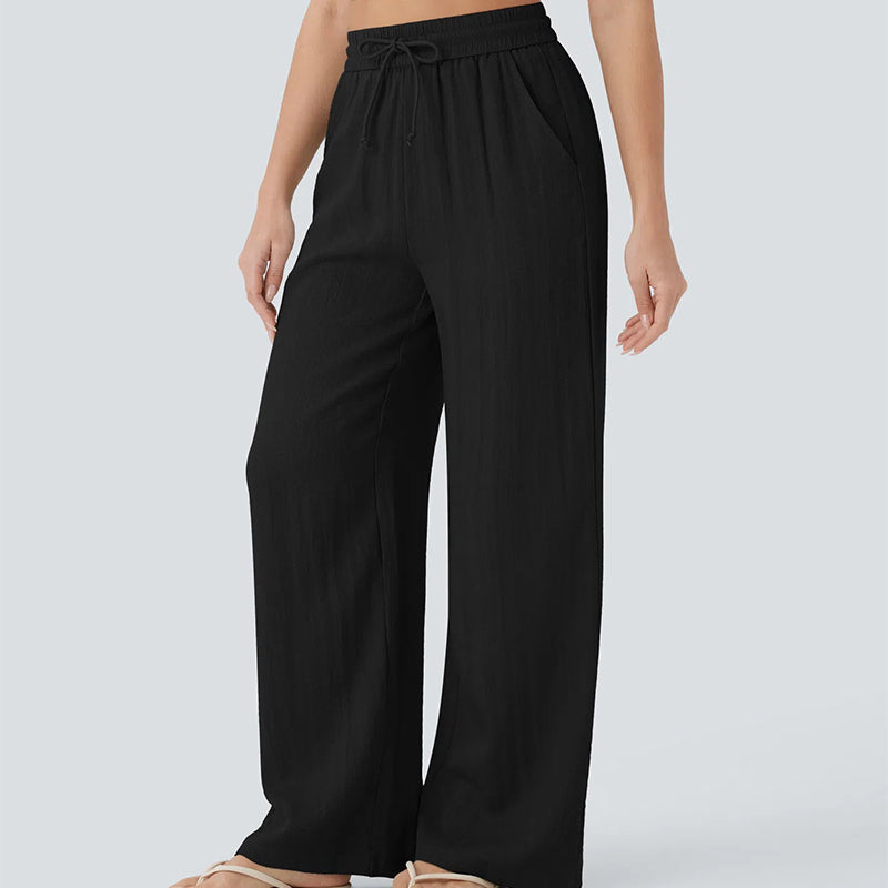 ✨ Lightweight Linen Pants Solid Color Drawstring Casual Pants -🥰Breathable & Skin-Friendly