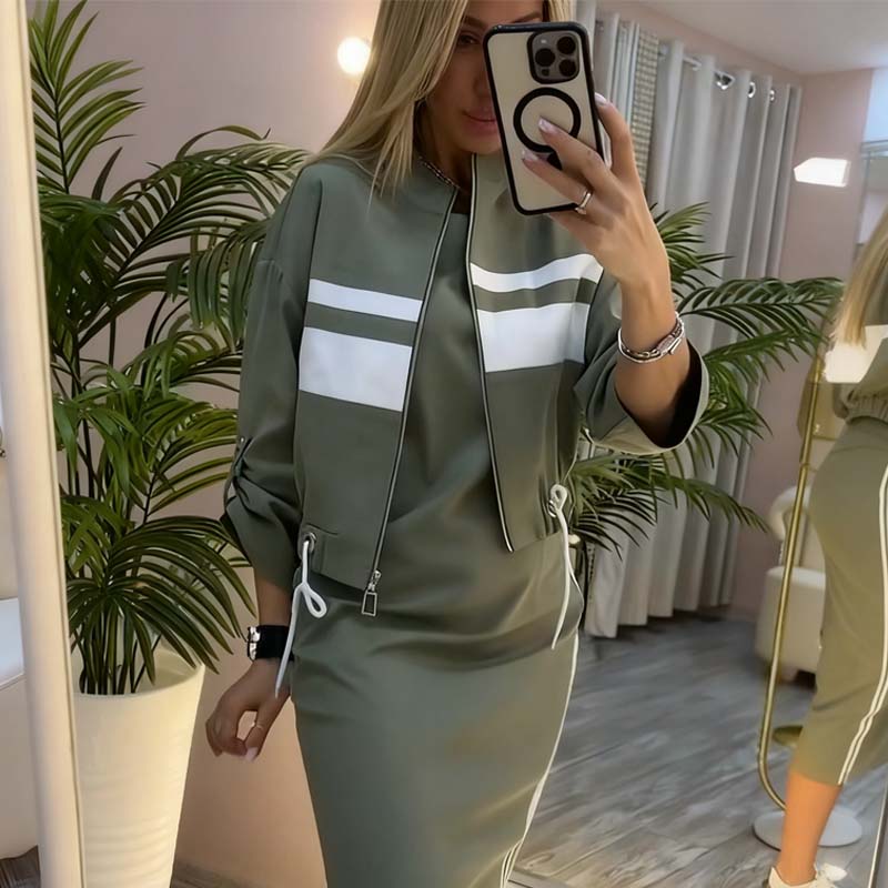 Women's Stand Collar Jacket & Dress Set🧥👗