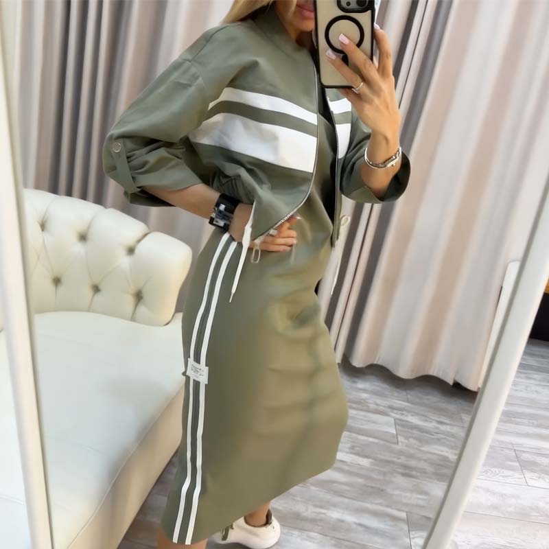 Women's Stand Collar Jacket & Dress Set🧥👗