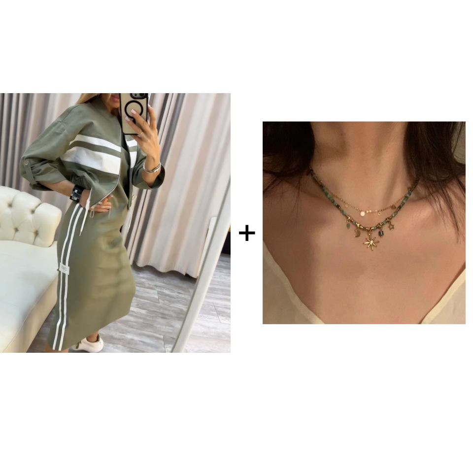 Women's Stand Collar Jacket & Dress Set🧥👗
