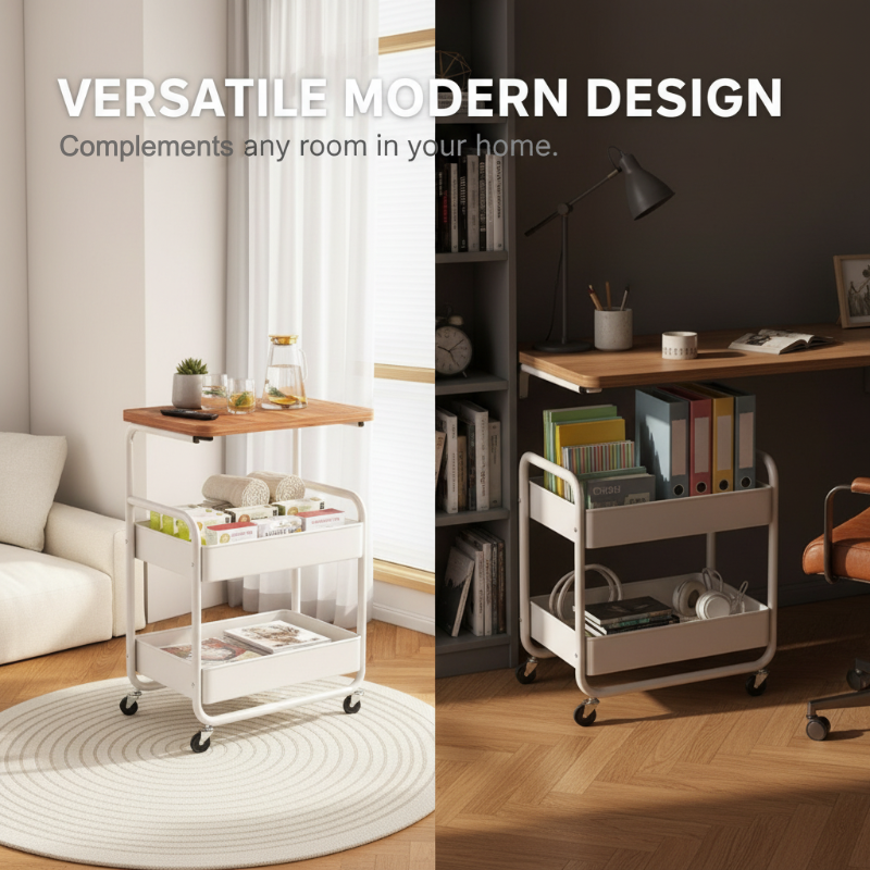 Mobile multi-purpose trolley with storage – Multi-level storage trolley for household items and snacks 🛒🏠