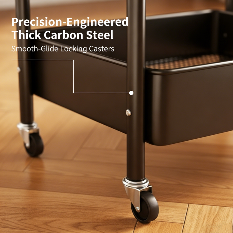 Mobile multi-purpose trolley with storage – Multi-level storage trolley for household items and snacks 🛒🏠