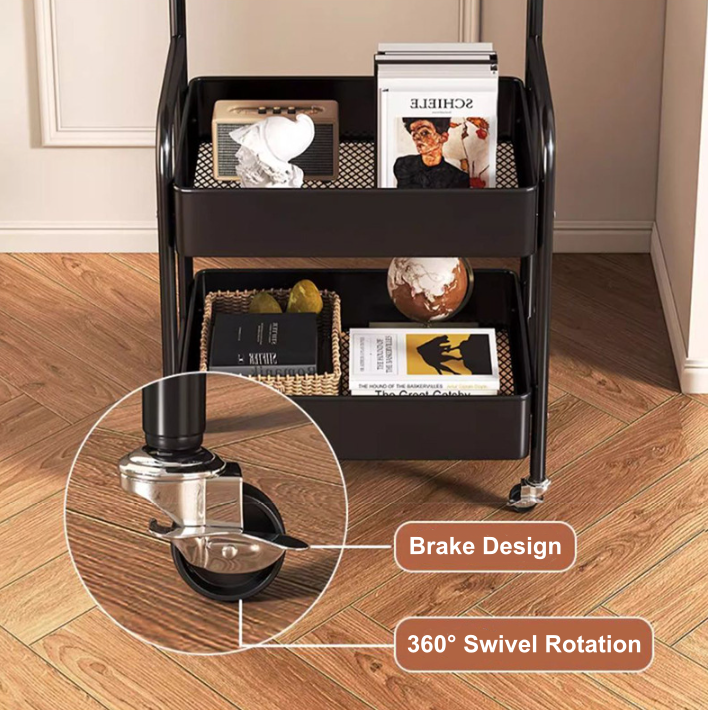 Mobile multi-purpose trolley with storage – Multi-level storage trolley for household items and snacks 🛒🏠