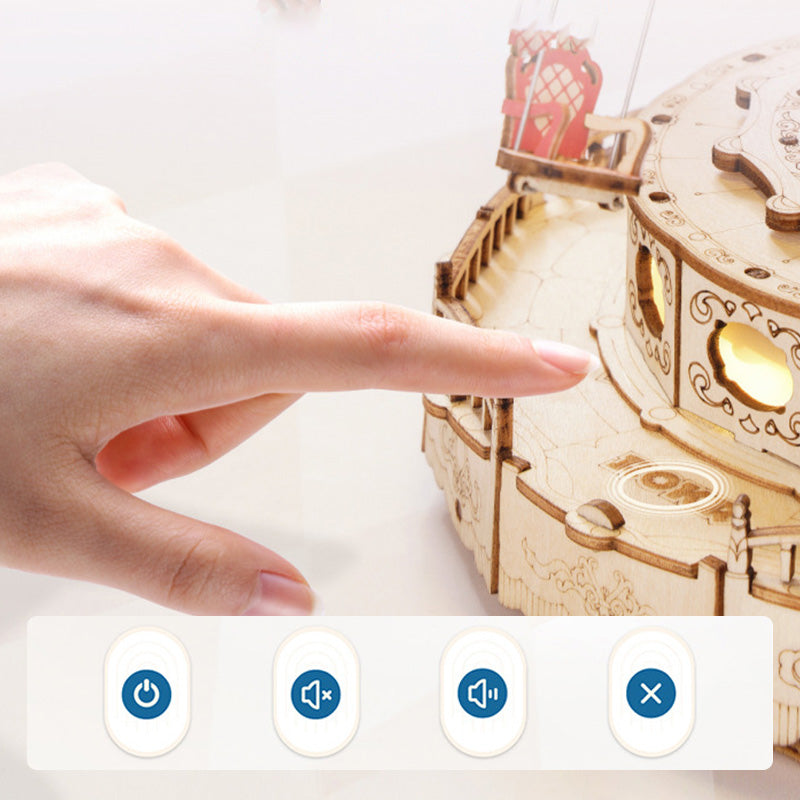 🎁⏳DIY Wooden Puzzles Carousel Music Box