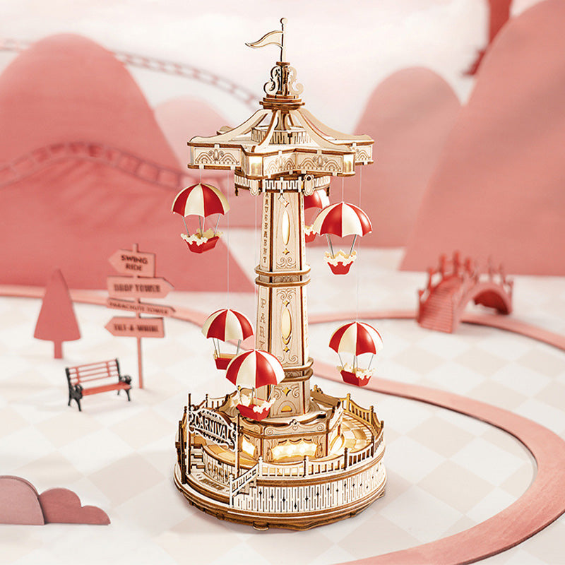 🎁⏳DIY Wooden Puzzles Carousel Music Box