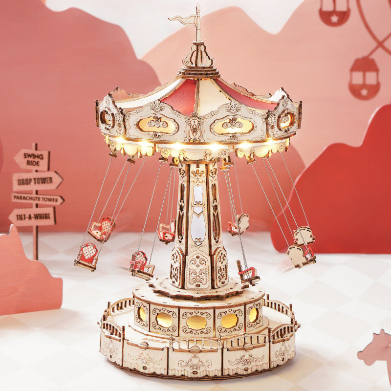 🎁⏳DIY Wooden Puzzles Carousel Music Box