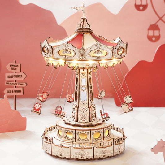 🎁⏳DIY Wooden Puzzles Carousel Music Box