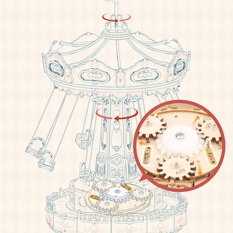 🎁⏳DIY Wooden Puzzles Carousel Music Box