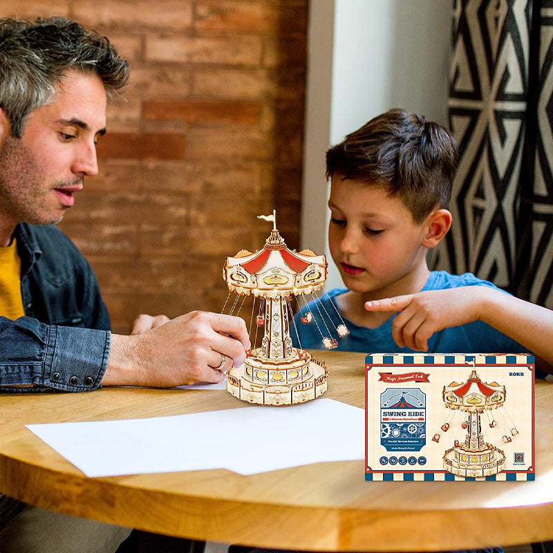 🎁⏳DIY Wooden Puzzles Carousel Music Box