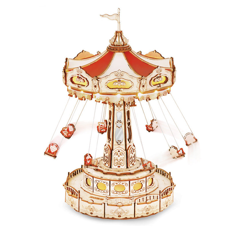 🎁⏳DIY Wooden Puzzles Carousel Music Box