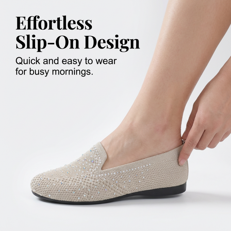 Women's Rhinestone Slip-On Loafers
