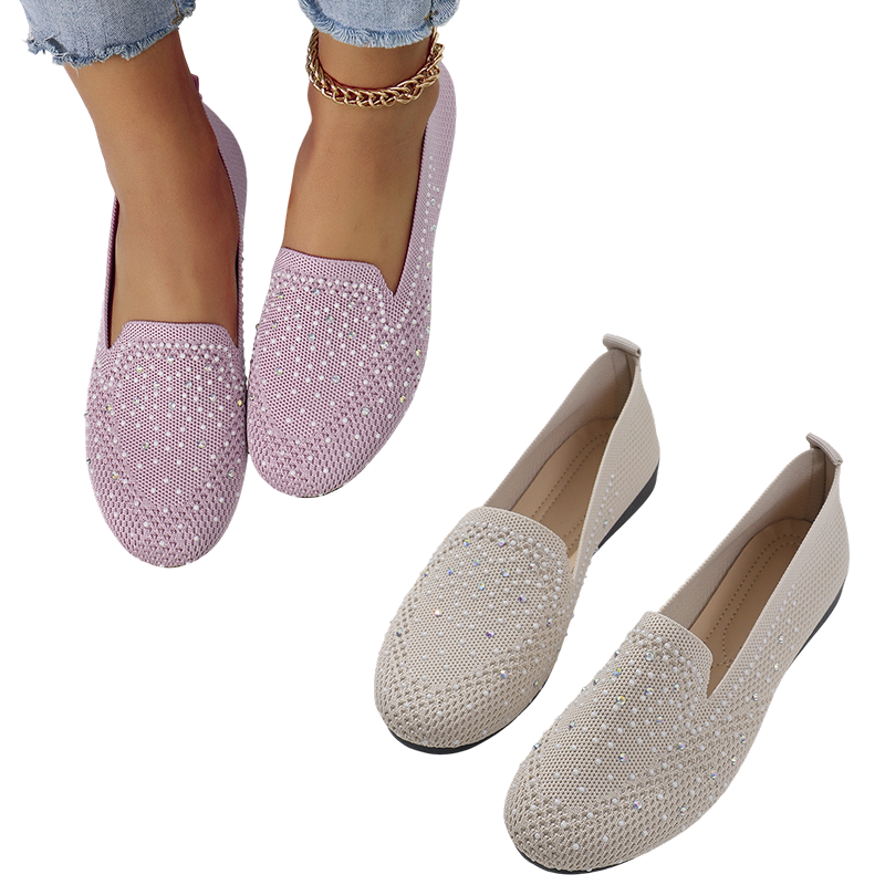 Women's Rhinestone Slip-On Loafers