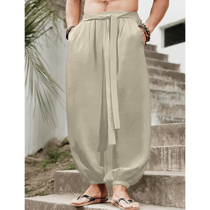 🩳Loose Comfort, Bold Edge 🖤Men's Casual Harem Pants with Elastic Ankles