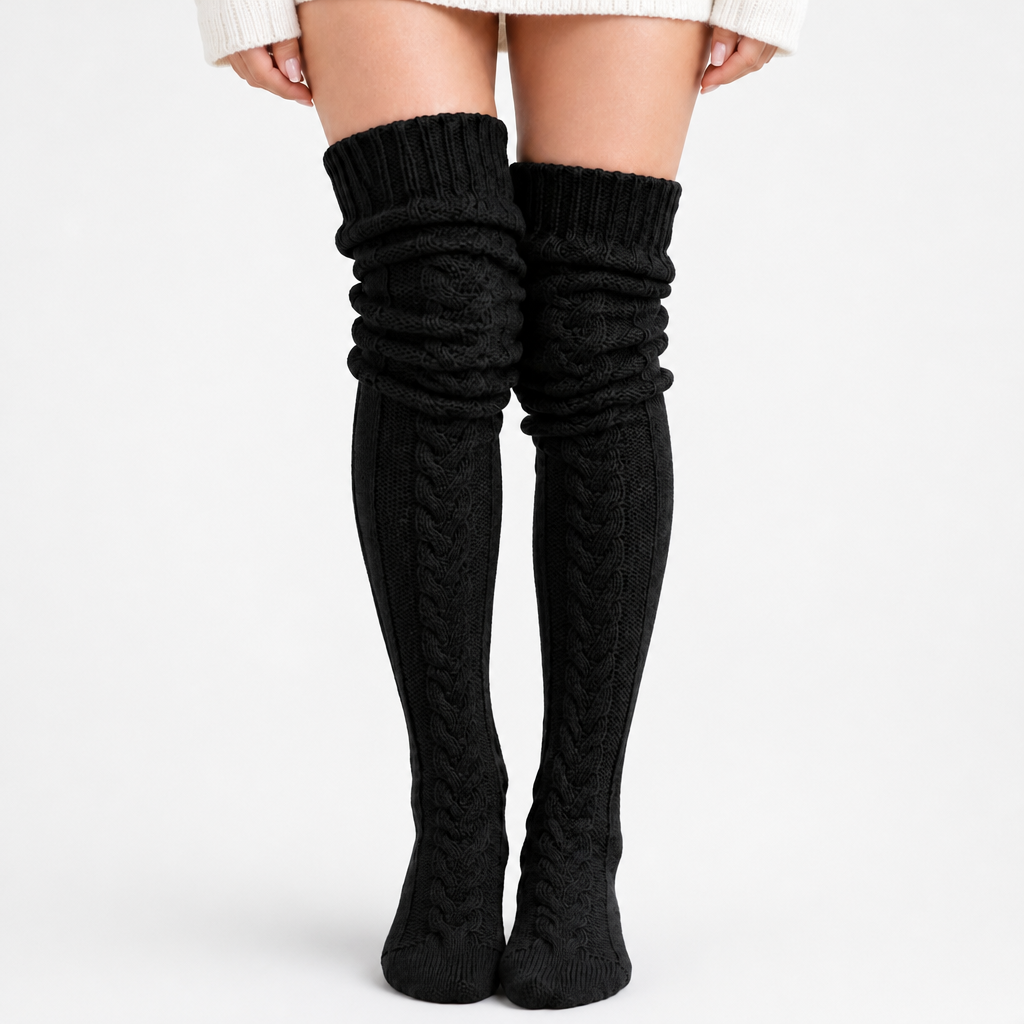 Cablelle – Cable-Knit Knee-High Socks